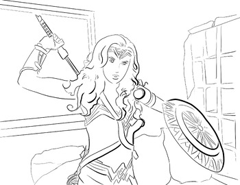 Preview of Wonder Woman coloring page