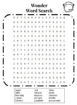 Preview of Wonder Word Search Puzzle distance learning remote learning