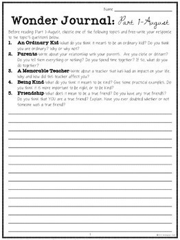 Wonder: Writing, Activities, and Projects by Nothing but Class | TpT