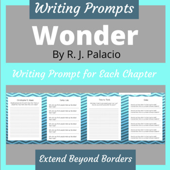 Preview of Wonder RJ Palacio Novel Writing Prompts