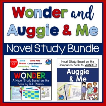 Preview of Wonder and Auggie & Me by RJ Palacio Novel Study BUNDLE