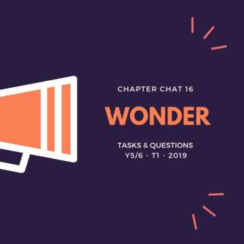 Wonder By R J Palacio By Chapter Chat Teachers Pay Teachers