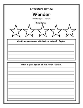 book report on wonder