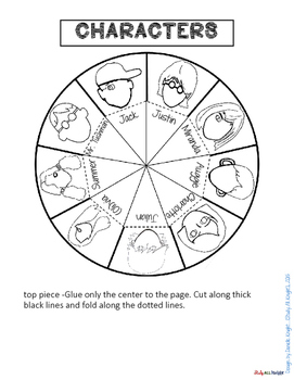 wonder by rj palacio character wheel interactive notebook activity