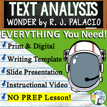 Preview of Wonder by R J Palacio - Text Based Evidence - Text Analysis Essay Writing Lesson