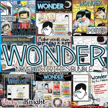 Preview of Wonder by R.J. Palacio Novel Study Activities Bundle
