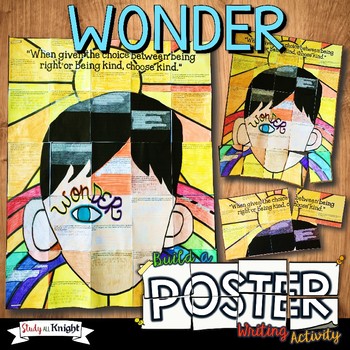 Preview of Wonder by R.J. Palacio Novel Study Writing Activity, Poster, Group Project