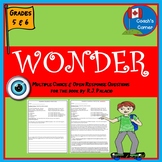 Wonder by RJ Palacio | Comprehension Questions for 5th and