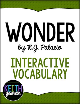 Wonder, by R.J. Palacio: Character Wheel Interactive Notebook Activity