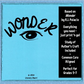 Preview of Wonder by R.J. Palacio: Novel Study, Student Packet, Novel Unit