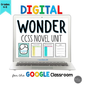 Preview of Digital Wonder Novel Study Unit CCSS Standards-Based