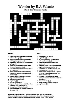 words of wonders: crossword answers