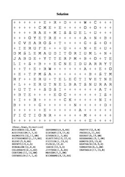 Wonder By R J Palacio Part 7 Vocabulary Word Search By M Walsh