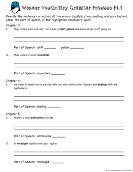 wonder vocabulary activity packet by the teaching bank tpt