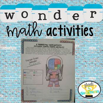 Preview of Book Wonder Math Activity for Novel