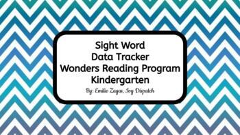 Preview of Wonder's First grade sight words data tracker