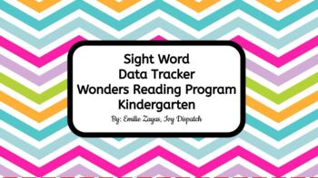 Preview of Wonder's Kindergarten sight words data tracker