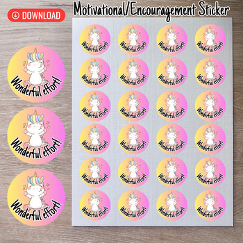 Preview of Wonderful Effort-Printable Motivational Sticker for Students Montessori