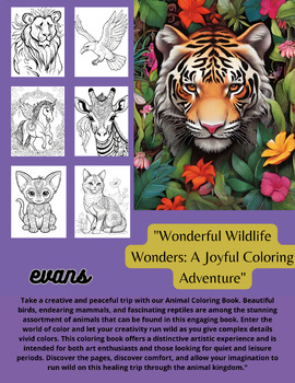 Preview of Wonderful Wildlife Wonders: A Joyful Coloring Adventure