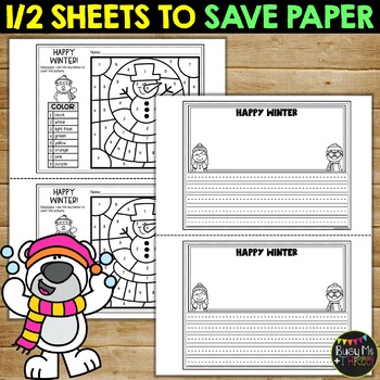 Download Winter Coloring Pages and Writing Sheets, Snow, Hot Cocoa, Gingerbread Man