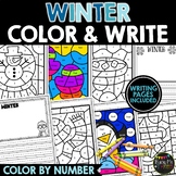 Winter Activities for Writing and Math | Color by Number a