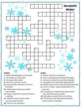 Winter Crossword Twinkl Teacher-Made Learning Resources, 42% OFF