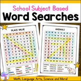 Word Searches - Math Language Science - End of Year / Earl