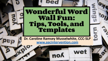 Preview of Wonderful Word Wall Fun:  Tips, Tools, and Templates