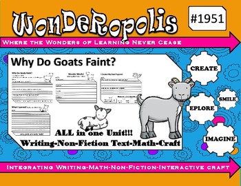 Preview of Wonderopolis Fainting Goats Writing-Non-Fiction-Math- Craft Unit