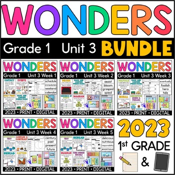 Preview of Wonders 1st Grade 2023: Unit 3 BUNDLE Supplement with GOOGLE Slides