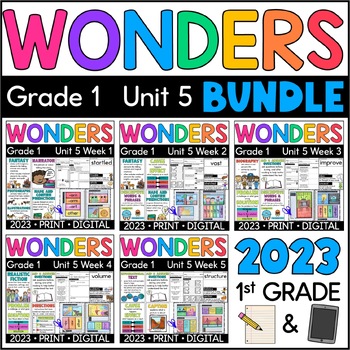 Preview of Wonders 1st Grade 2023: Unit 5 BUNDLE Supplement with GOOGLE Slides