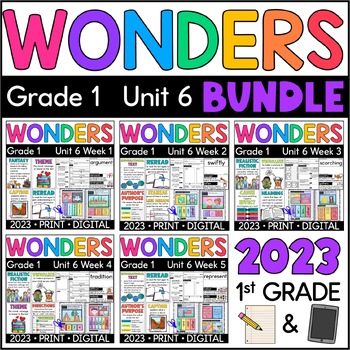 Preview of Wonders 1st Grade 2023: Unit 6 BUNDLE Supplement with GOOGLE Slides