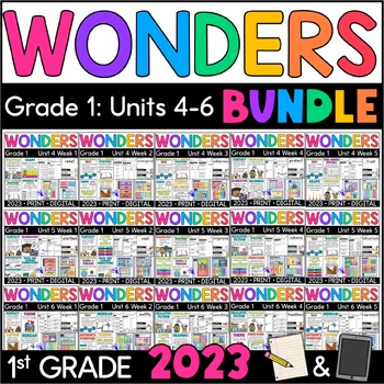 Preview of Wonders 1st Grade 2023: Units 4-6 BUNDLE Supplement with GOOGLE Slides