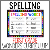 First Grade Wonders Spelling List