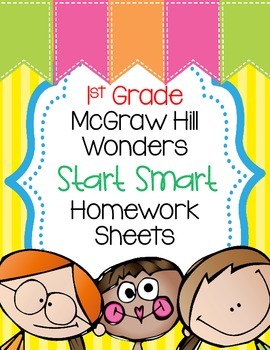 Preview of Wonders 1st Grade Start Smart Homework Sheets