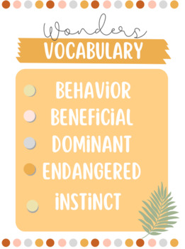 Preview of Wonders- 1st Grade: Unit 4, Week 2 Vocabulary Test