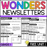 Wonders 1st Grade Weekly Newsletters 2023, 2020, and 2017 