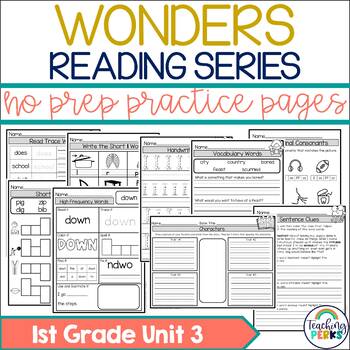 Preview of Wonders 1st Grade Worksheets Unit 3 No Prep Practice Pack w/ Games & Activities