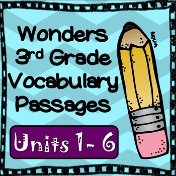 Preview of Wonders 2017/2020 Third Grade Vocabulary Passages, All Units