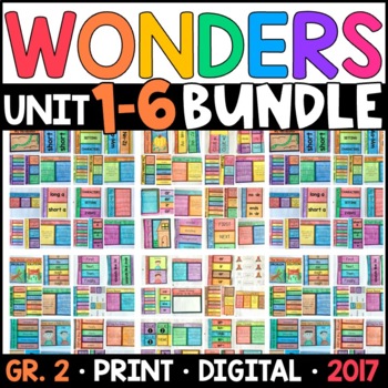 Preview of Wonders 2017 2nd Grade WHOLE YEAR BUNDLE Unit 1-6: Supplements with GOOGLE