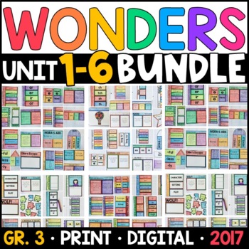 Preview of Wonders 2017 3rd Grade WHOLE-YEAR BUNDLE Units 1-6 Supplements with GOOGLE