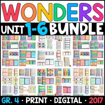 Preview of Wonders 2017 4th Grade WHOLE-YEAR BUNDLE Units 1-6 Supplements with GOOGLE