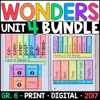 Preview of Wonders 2017 6th Grade Unit 4 BUNDLE: Interactive Supplements with GOOGLE