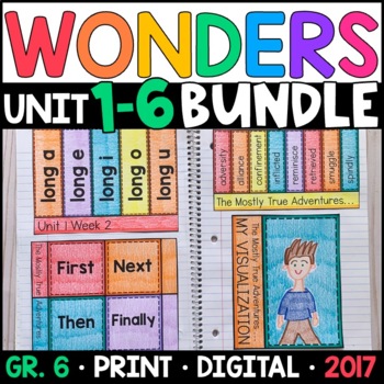 Preview of Wonders 2017 6th Grade WHOLE YEAR BUNDLE: Units 1-6 Supplements with GOOGLE