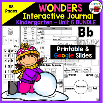 Preview of Wonders 2017 Kindergarten Interactive Notebook Unit 6 Google Digital Bundle