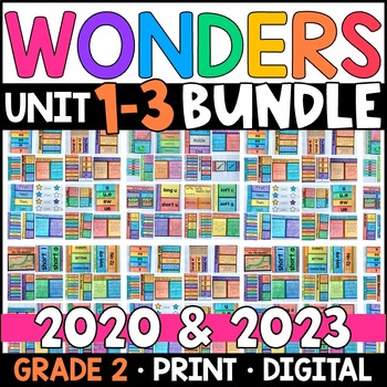 Preview of Wonders 2023, 2020 - 2nd Grade HALF-YEAR BUNDLE: Unit 1-3 Supplement with GOOGLE