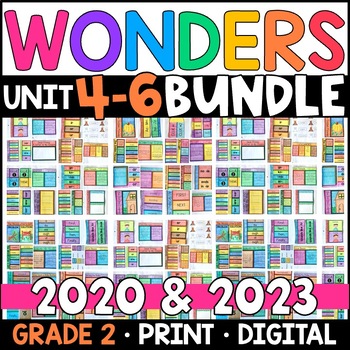 Preview of Wonders 2023, 2020 - 2nd Grade HALF-YEAR BUNDLE: Unit 4-6 Supplement with GOOGLE