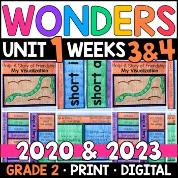 Preview of Wonders 2023, 2020 - 2nd Grade Unit 1: Week 3 & 4 Help! Story of Friendship Pack