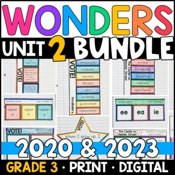 Preview of Wonders 2023, 2020 - 3rd Grade Unit 2 BUNDLE: Supplement with GOOGLE Classroom