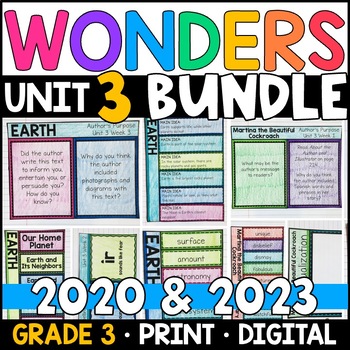 Preview of Wonders 2023, 2020 - 3rd Grade Unit 3 BUNDLE: Supplement with GOOGLE Classroom